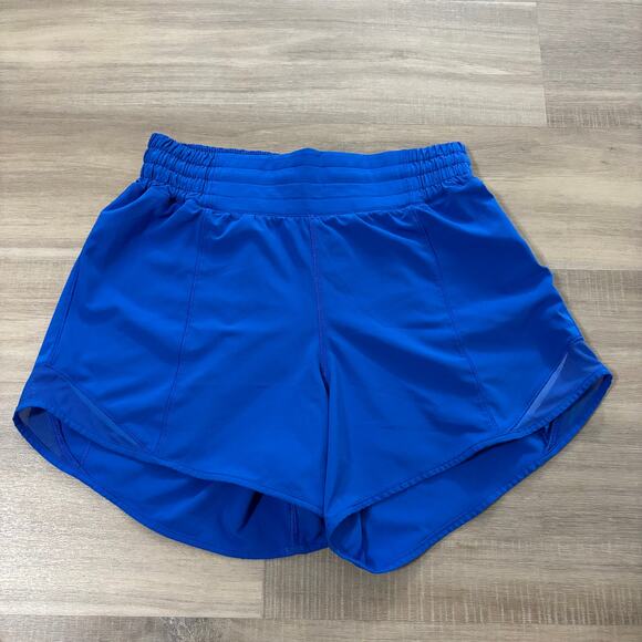 Lululemon Hotty Hot Short High-Rise Long 4" Women Size 4 Royal Blue - Picture 1 of 4